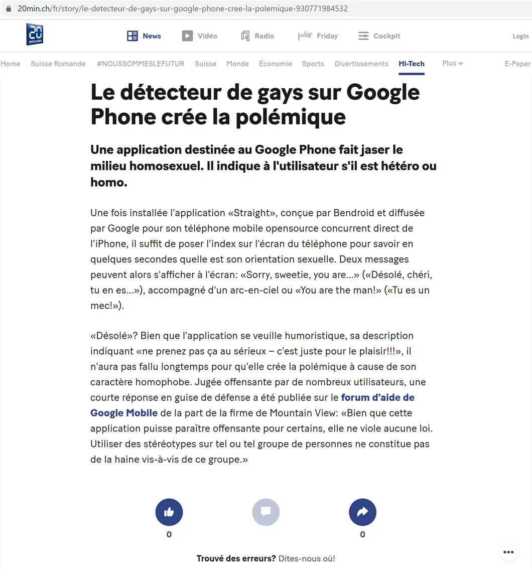 Le détecteur subliminal de « Gays »